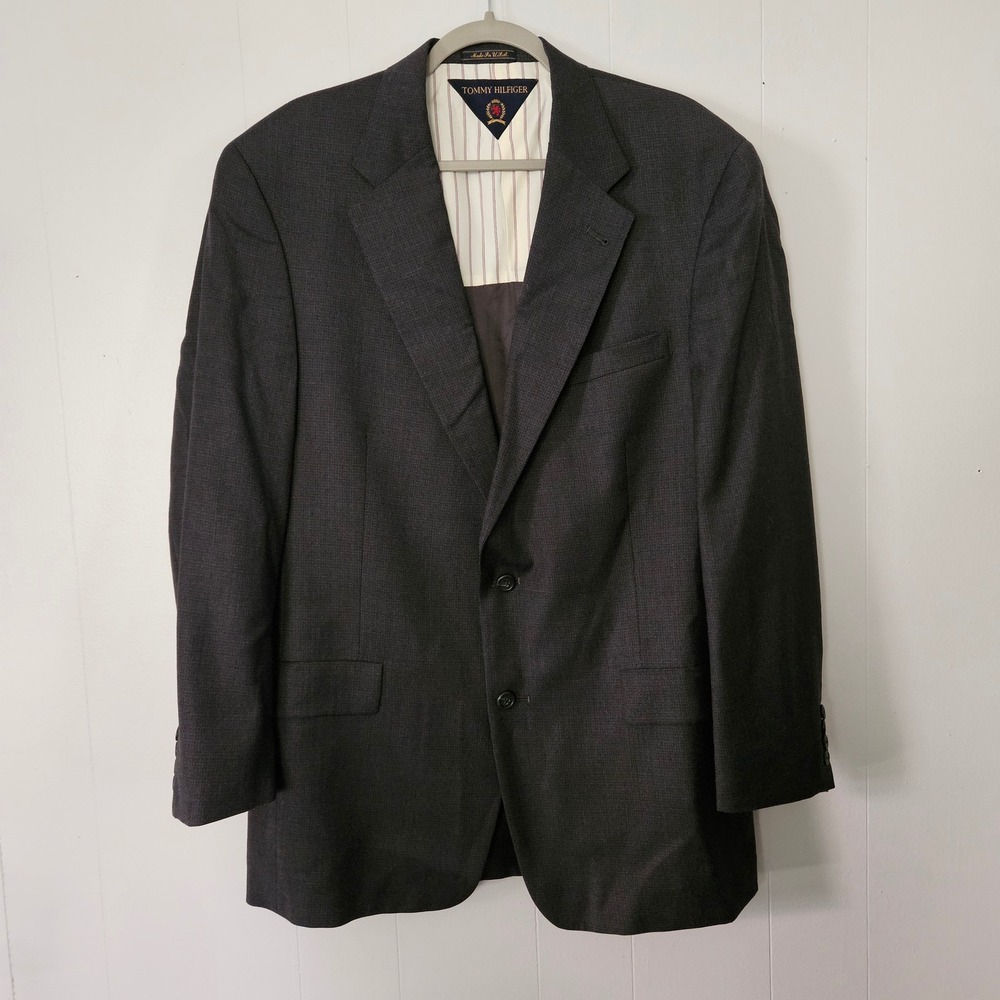 Vintage 90s Tommy Hilfiger Blazer Mens Wool Sports Coat 42L